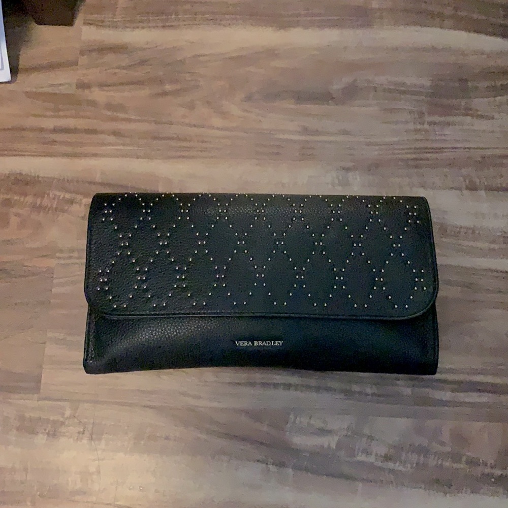 Vera Bradley studded leather clutch shoulder bag